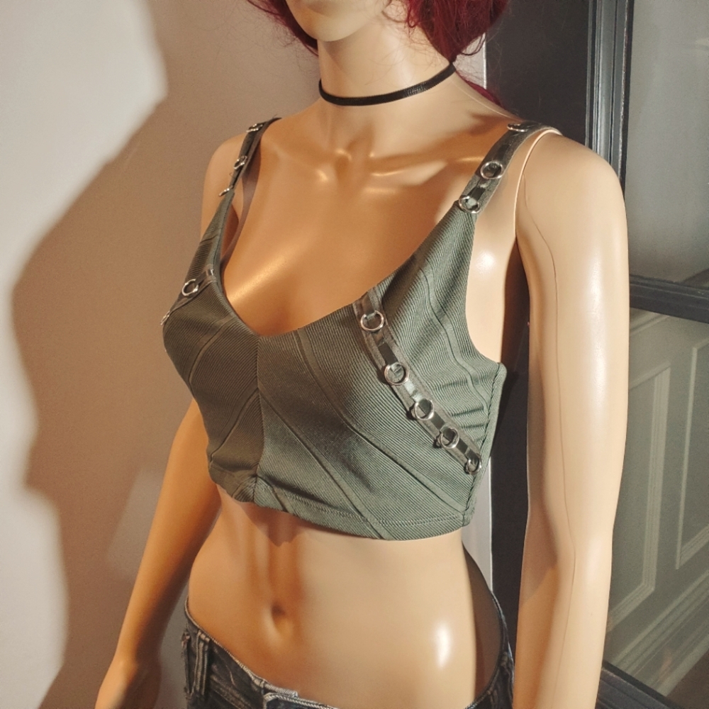 TopShop Hoop Piercings Crop Tank